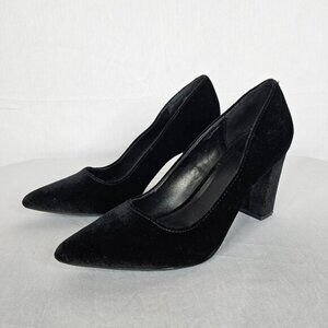 SIMPLY VERA VERA WANG Women's Black Velour Heels / Pumps, Size 6